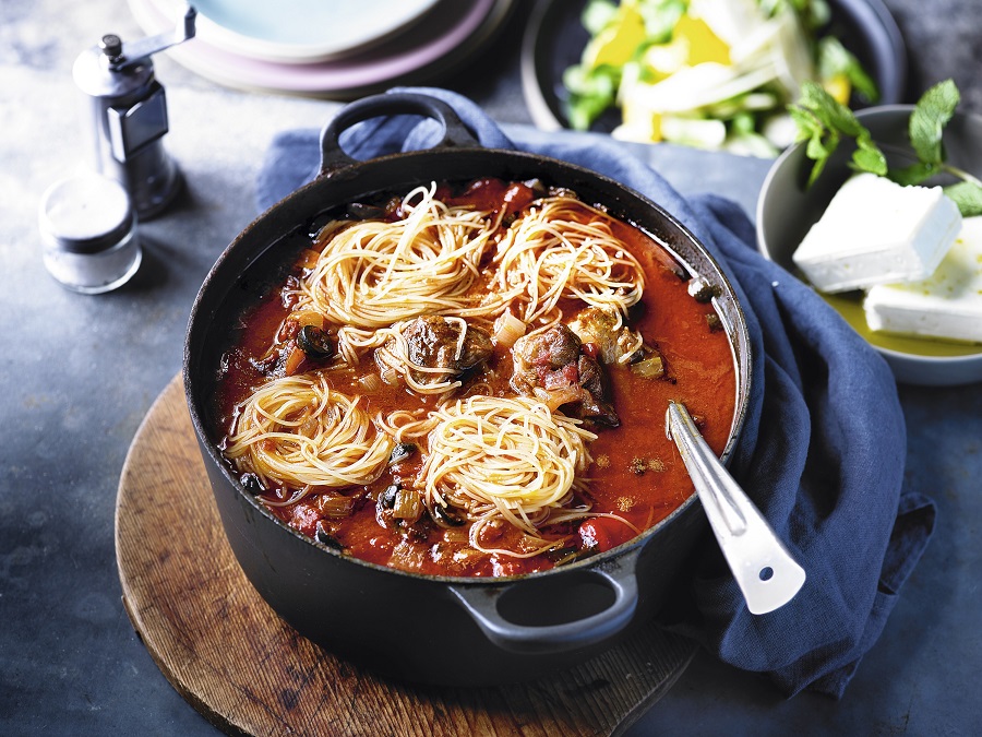 Greek lamb stew with tomatoes & olives