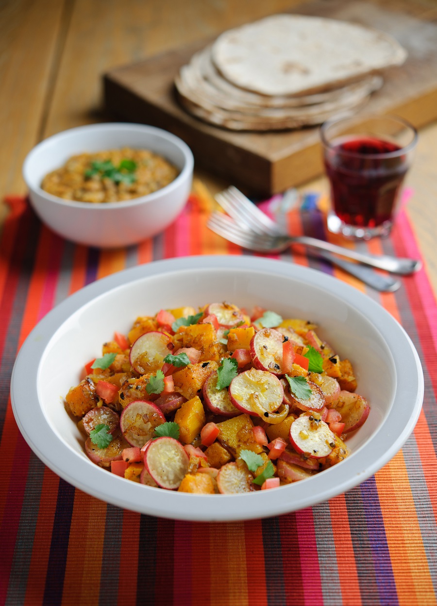 Indian Spiced Radishes And Pumpkin