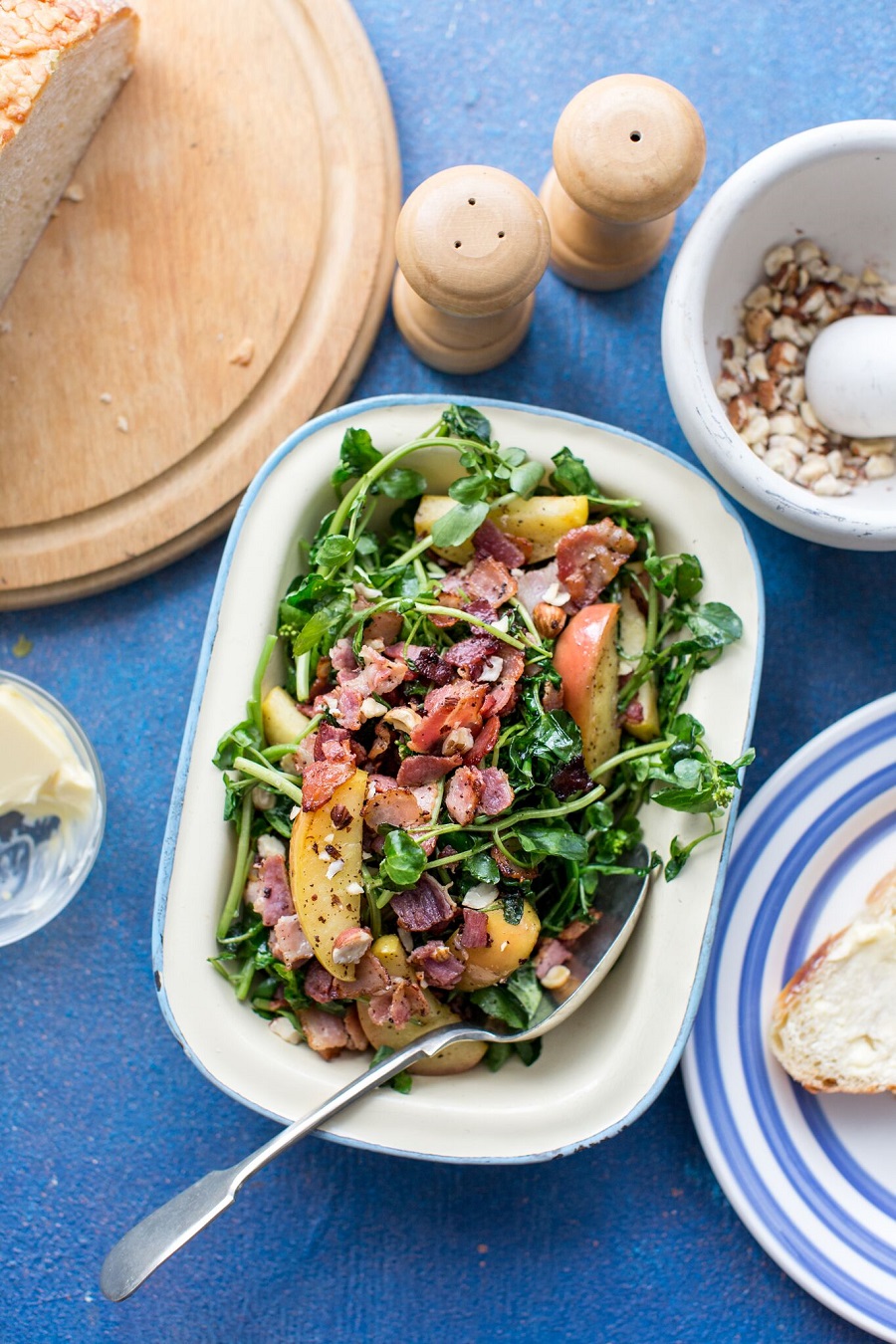 Warm Watercress, Bacon And Apple Salad.