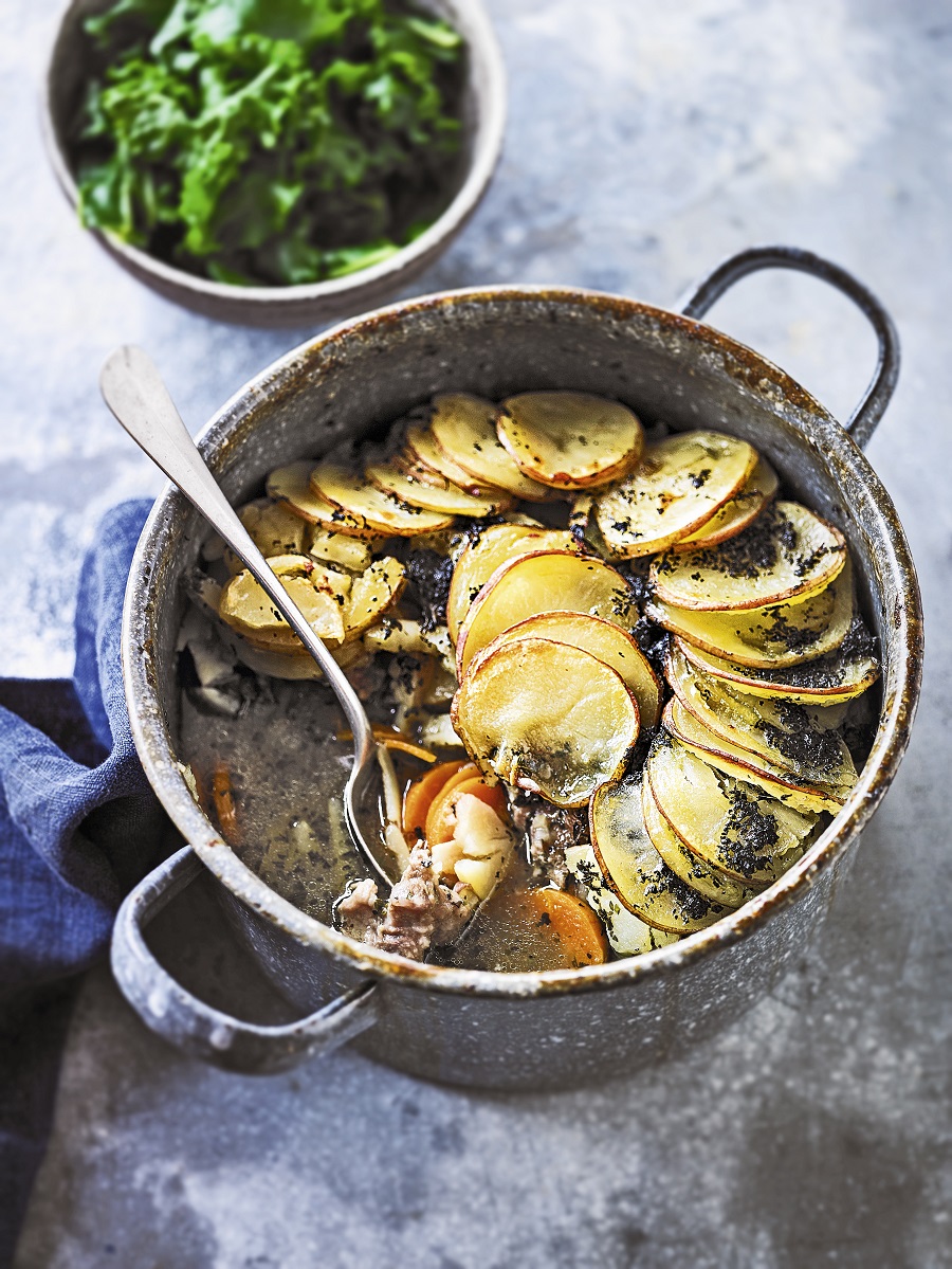Potato Layered Minty Lamb Hotpot