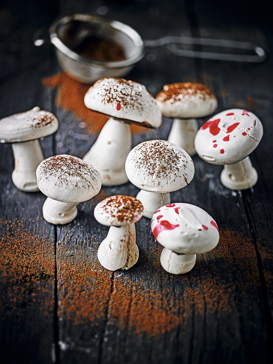 Poison Meringue Mushrooms: