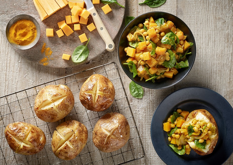 Spiced Squash And Spinach Jacket Potato Fillings