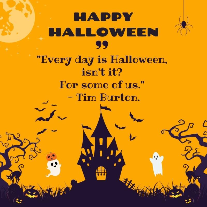 Every day is Halloween, isn't it For some of us. - Tim Burton.