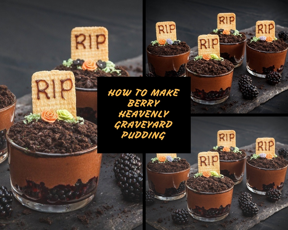 Halloween Berry Heavenly Graveyard Puddings