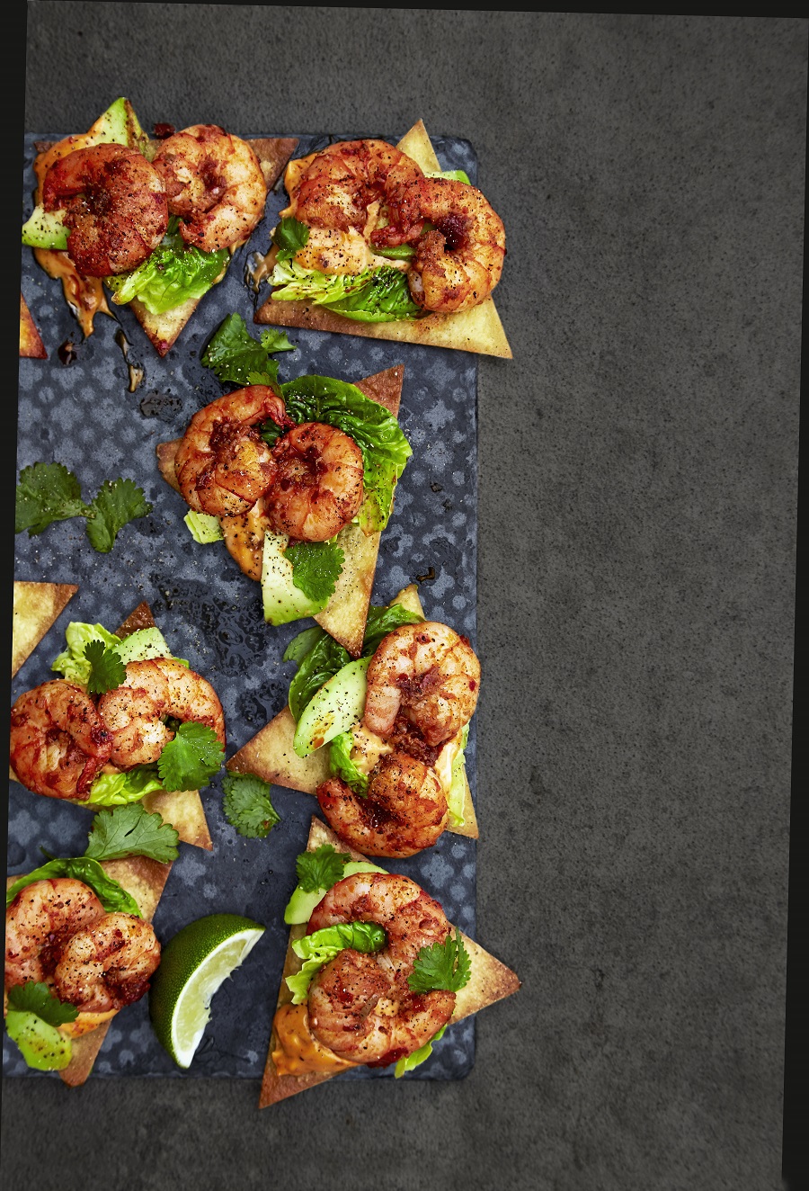 Tiger Prawn, Avocado And Harissa Mayo Tacos