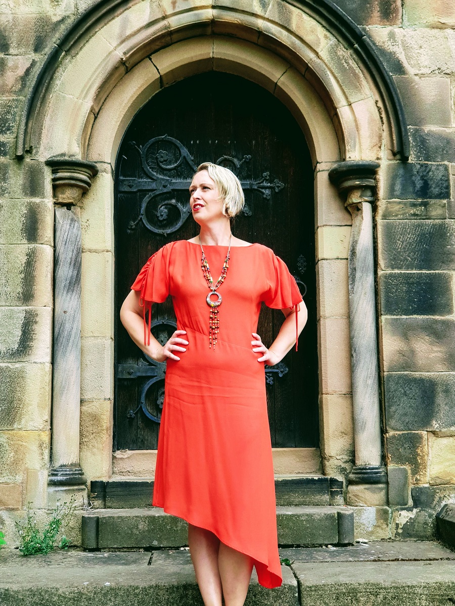 Orange Dress And Sandals