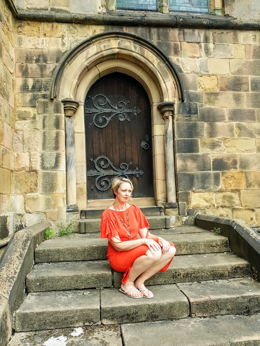 Orange Dress And Sandals