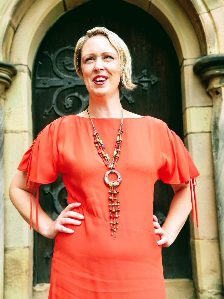 Orange Dress And Sandals