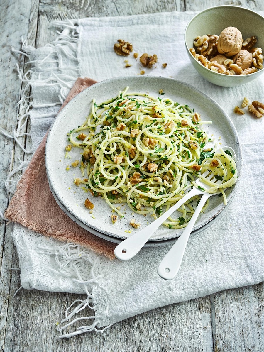 California Walnut And Lemon Parsley Spaghetti