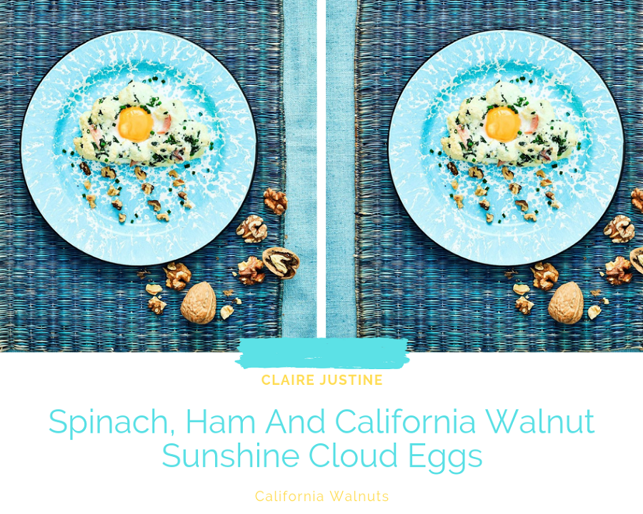Spinach, Ham And California Walnut Sunshine Cloud Eggs Spinach, Ham And California Walnut Sunshine Cloud Eggs
