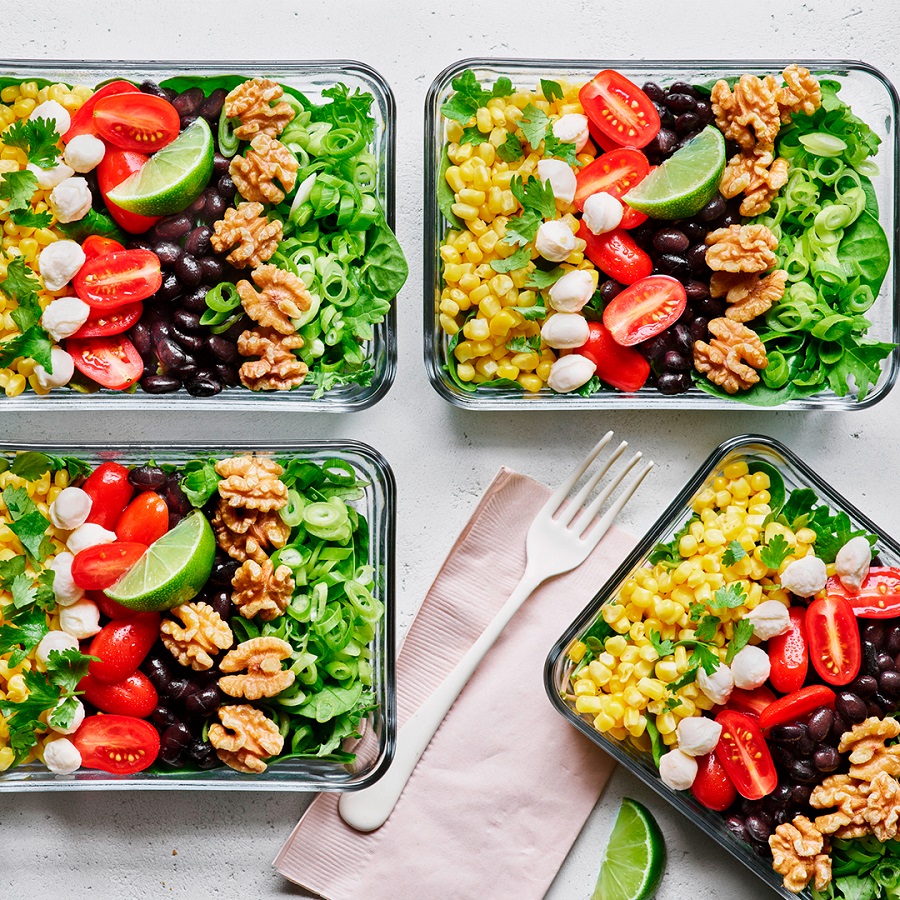 Toasted Walnut, Black Bean, Corn And Tomato Salad
