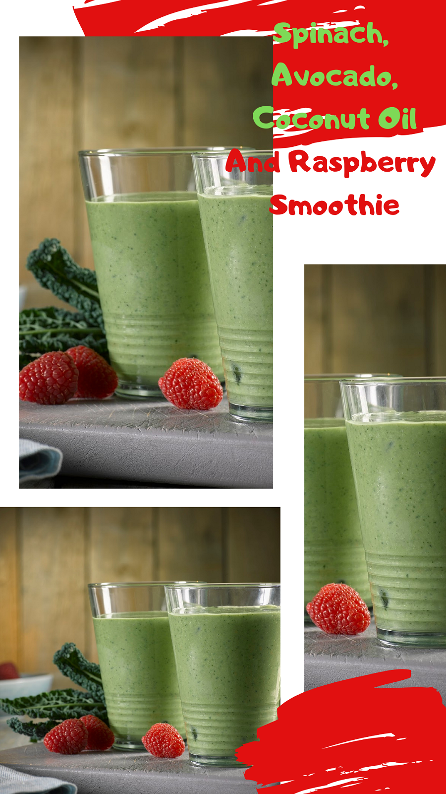 Spinach, Avocado, Coconut Oil And Raspberry Smoothie