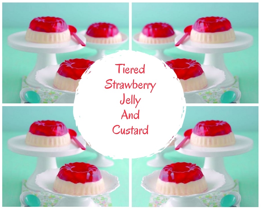 Tiered Strawberry Jelly And Custard Tiered Strawberry Jelly And Custard
