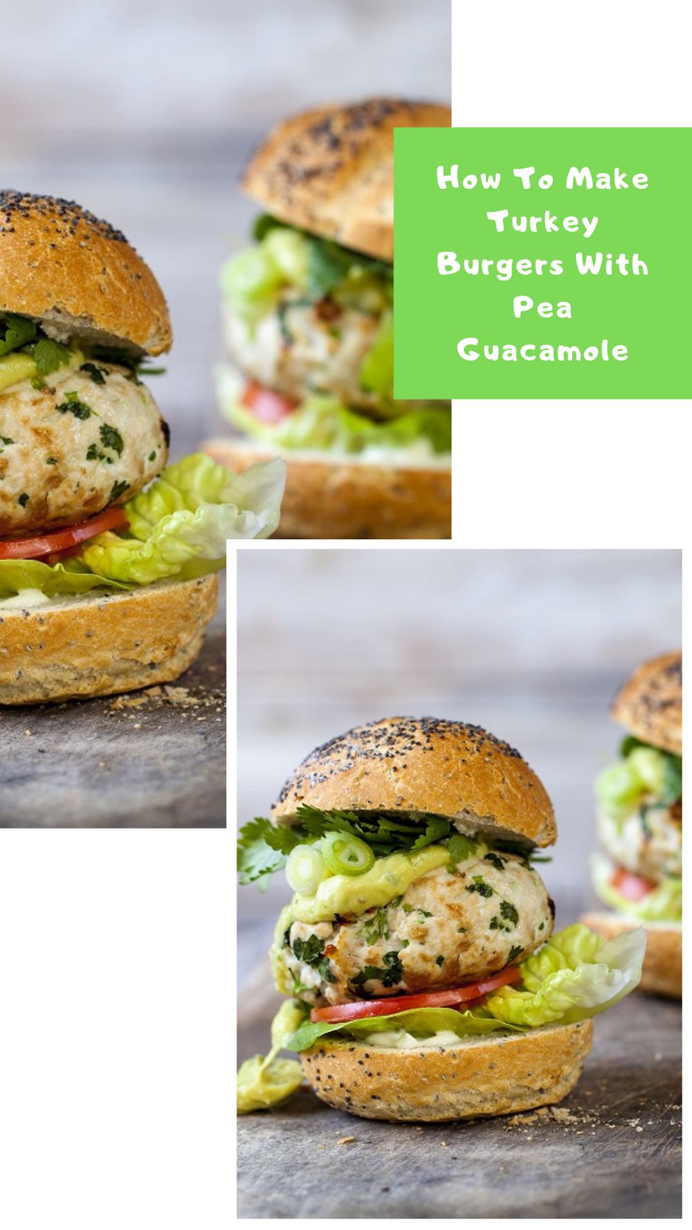 Turkey Burgers With Pea Guacamole