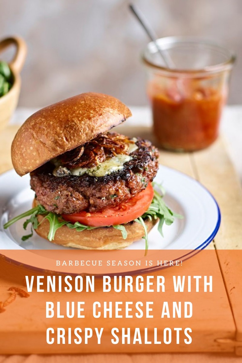 Venison Burger With Blue Cheese And Crispy Shallots