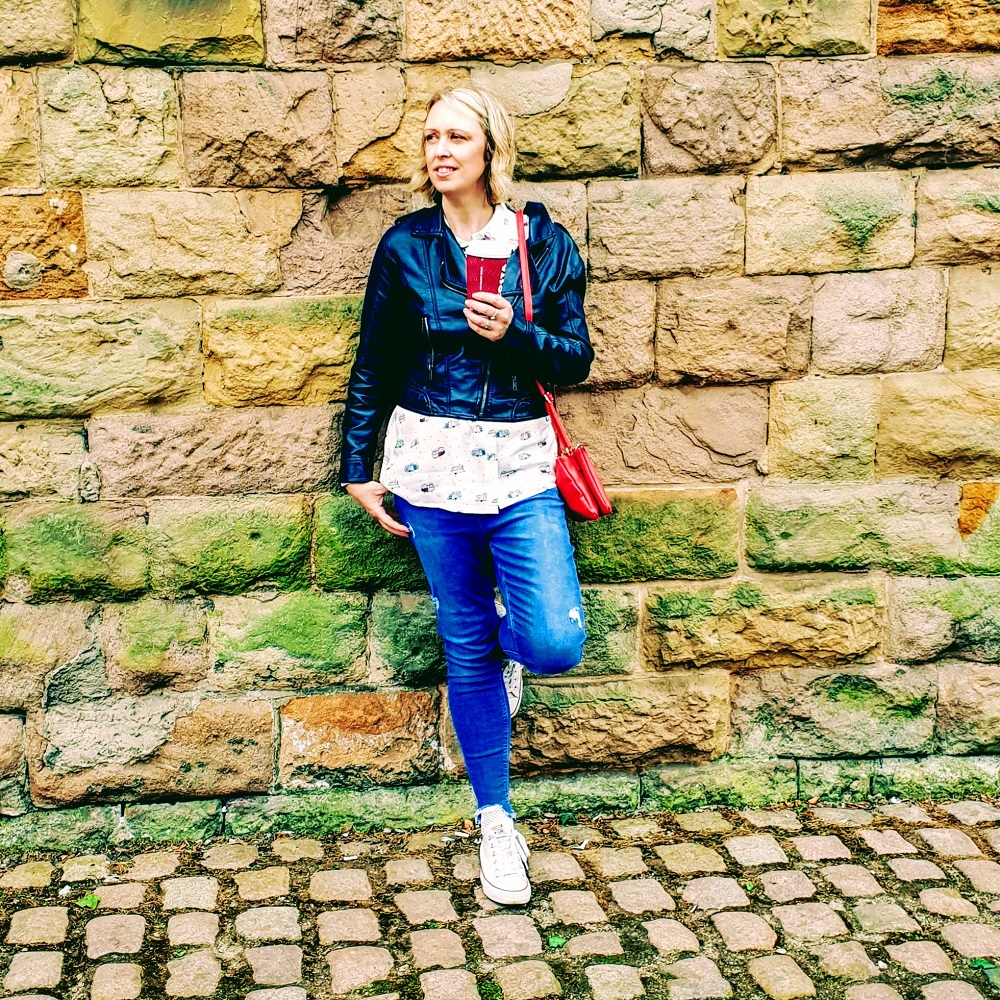 Styling A Navy Blue Biker Style Jacket