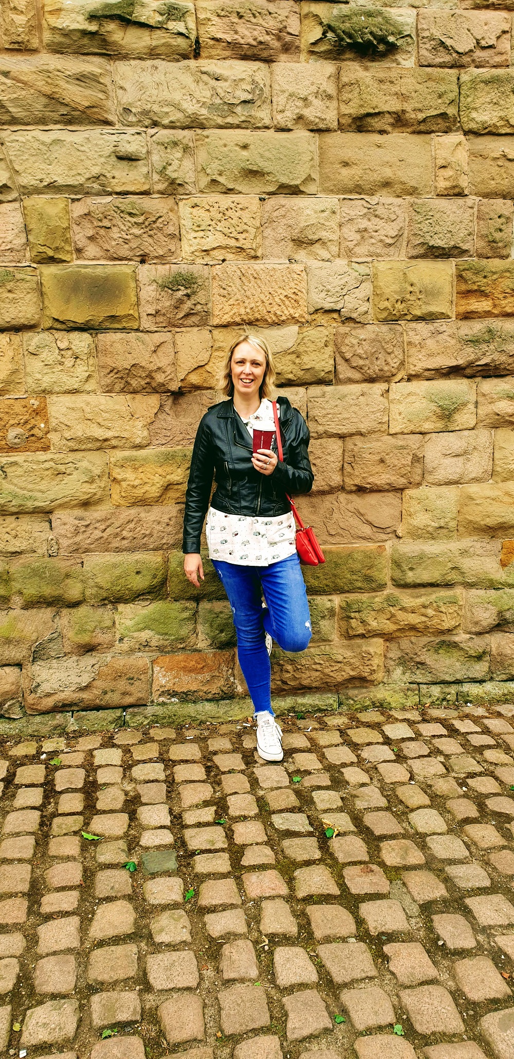 Styling A Navy Blue Biker Style Jacket