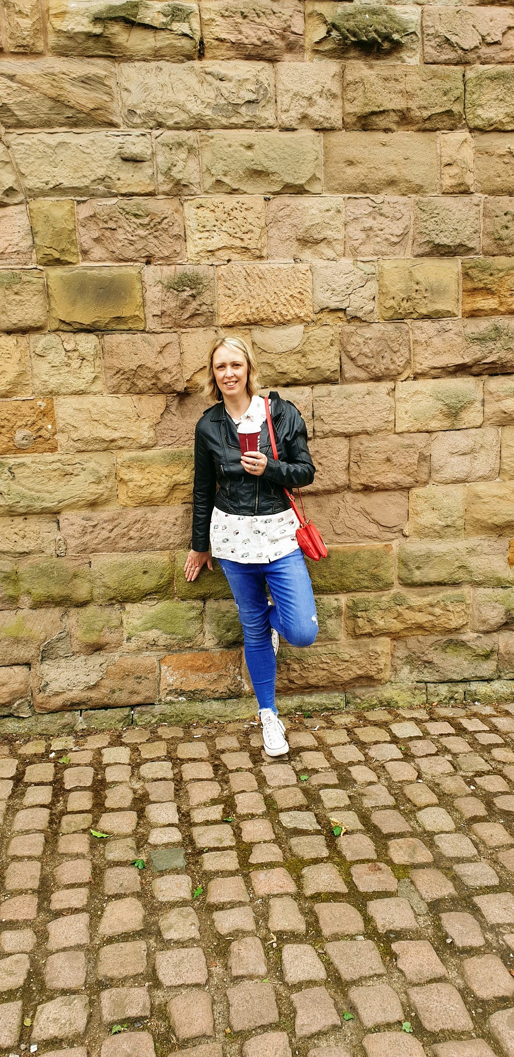 Styling A Navy Blue Biker Style Jacket