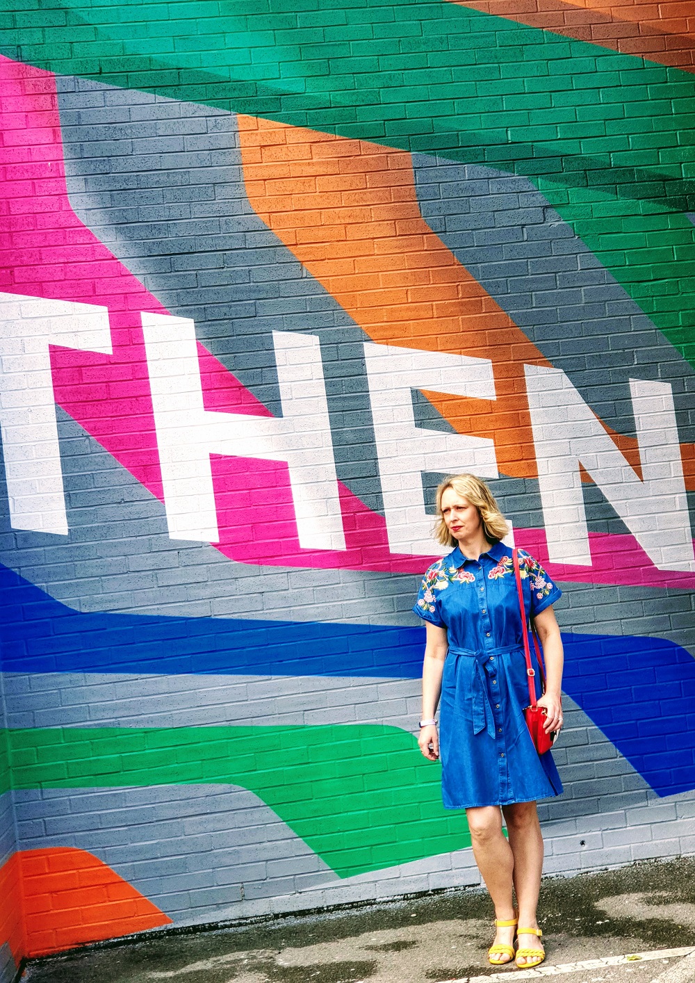 Then Now Outfit Of The Day A Denim Dress With Flowers