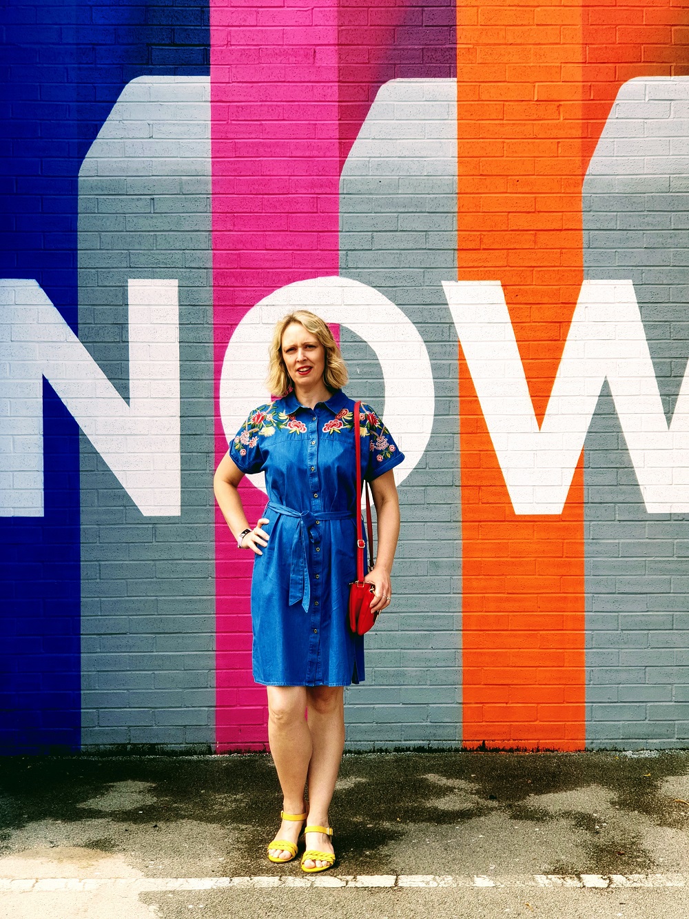 Denim Dress With Flowers
