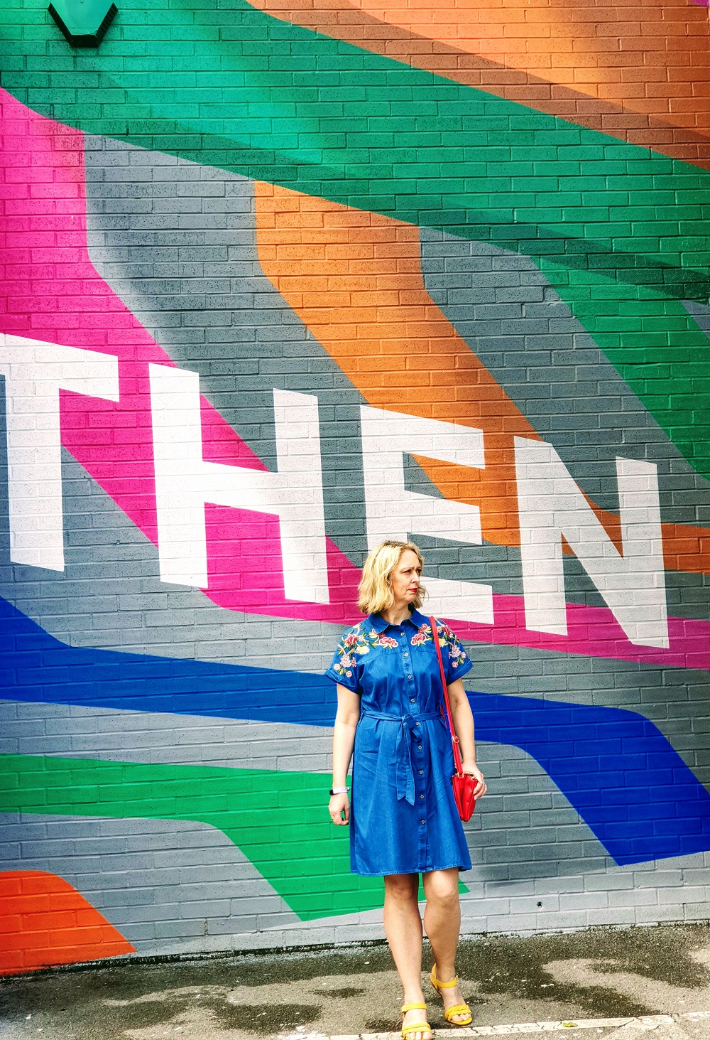 Then Now Outfit Of The Day A Denim Dress With Flowers