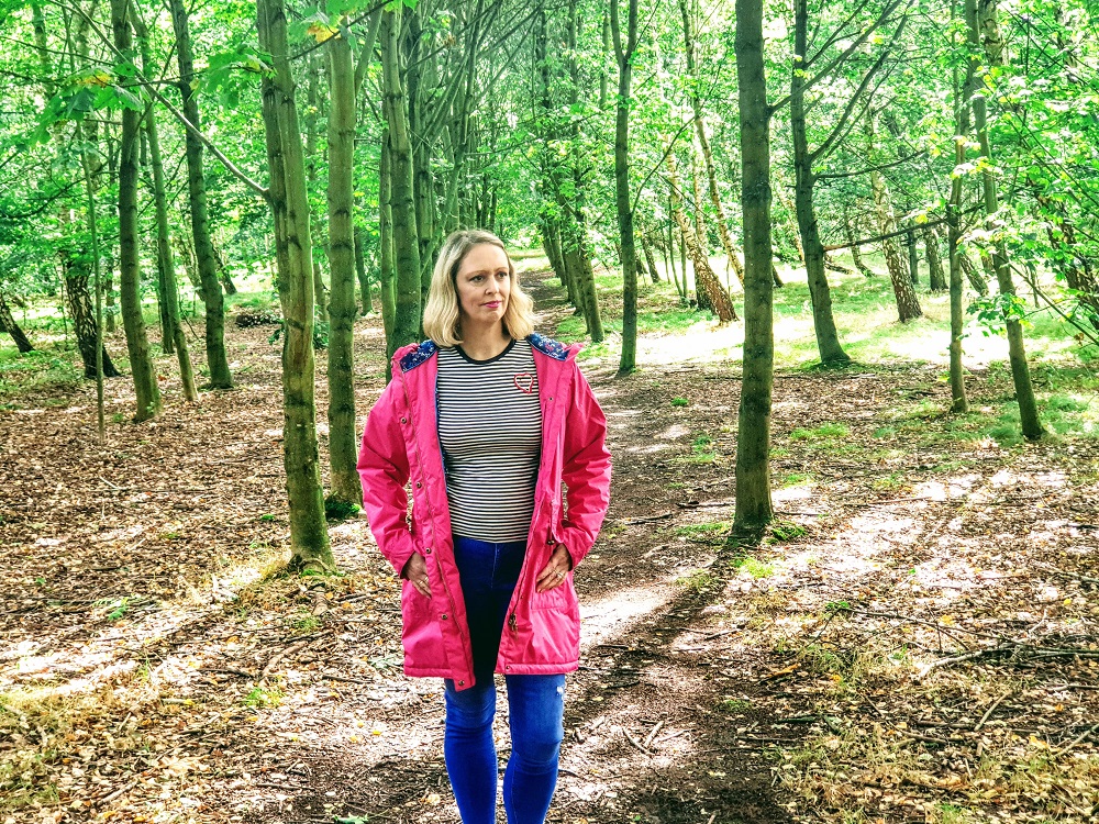 Welcoming Autumn In With A Lighthouse Pink Raincoat. Lighthouse Pink Raincoat.