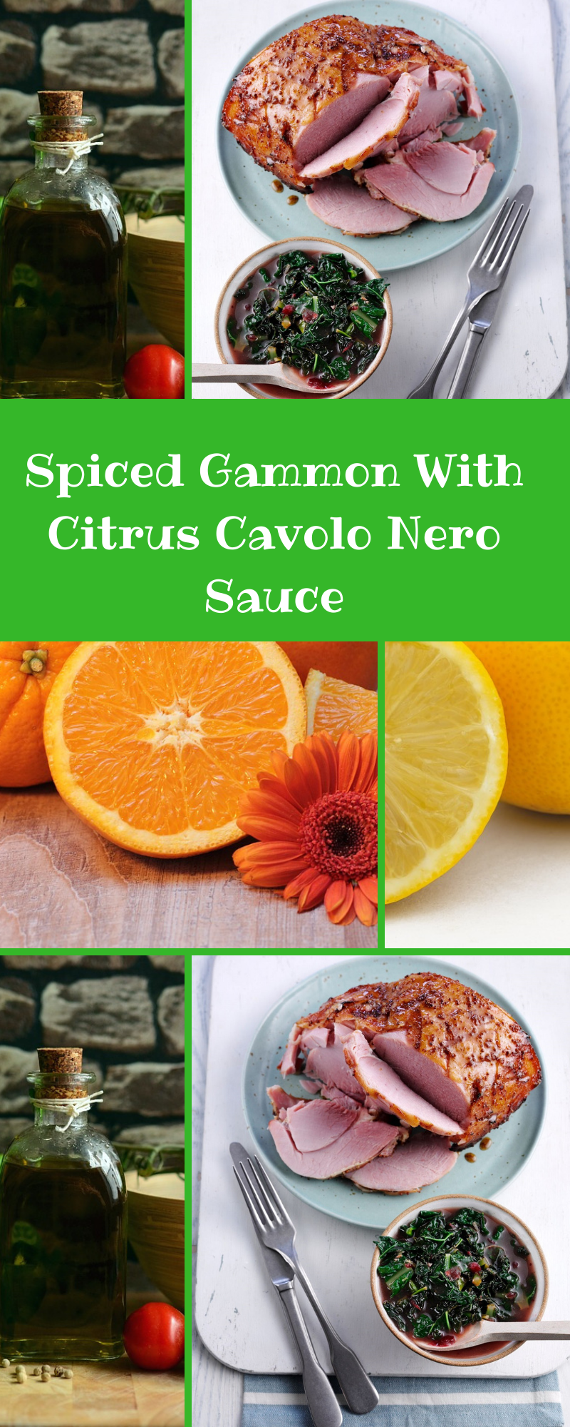 Spiced Gammon With Citrus Cavolo Nero Sauce: