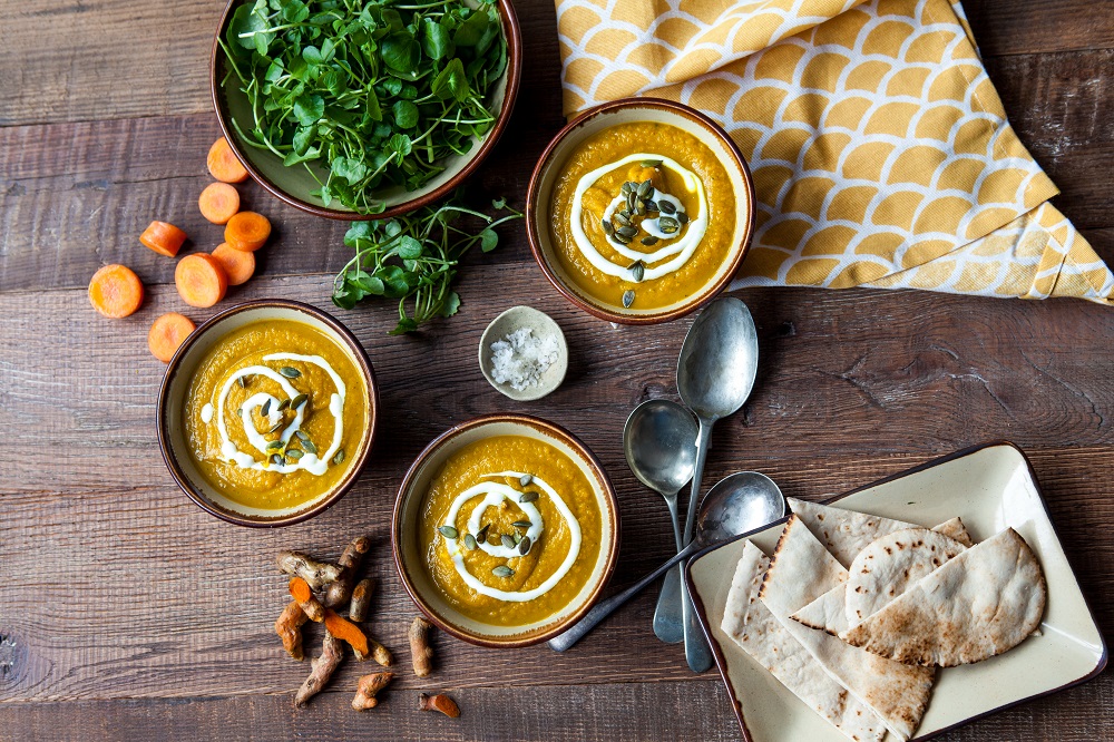 Turmeric, Carrot And Watercress Soup (Vegan)