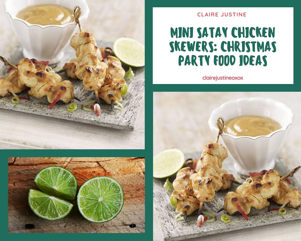 Mini Satay Chicken Skewers: Christmas Party Food Ideas
