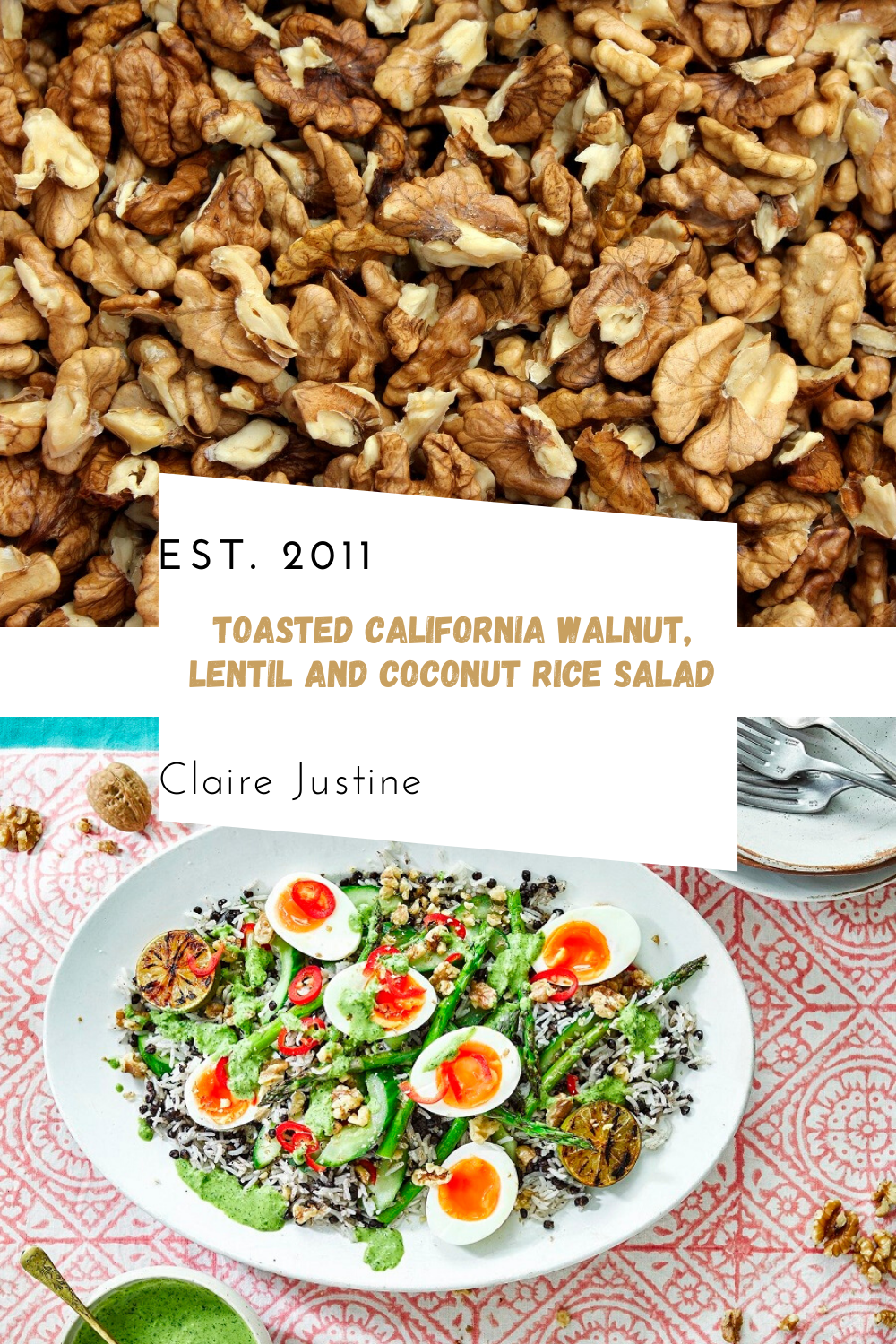 Toasted California Walnut, Lentil And Coconut Rice