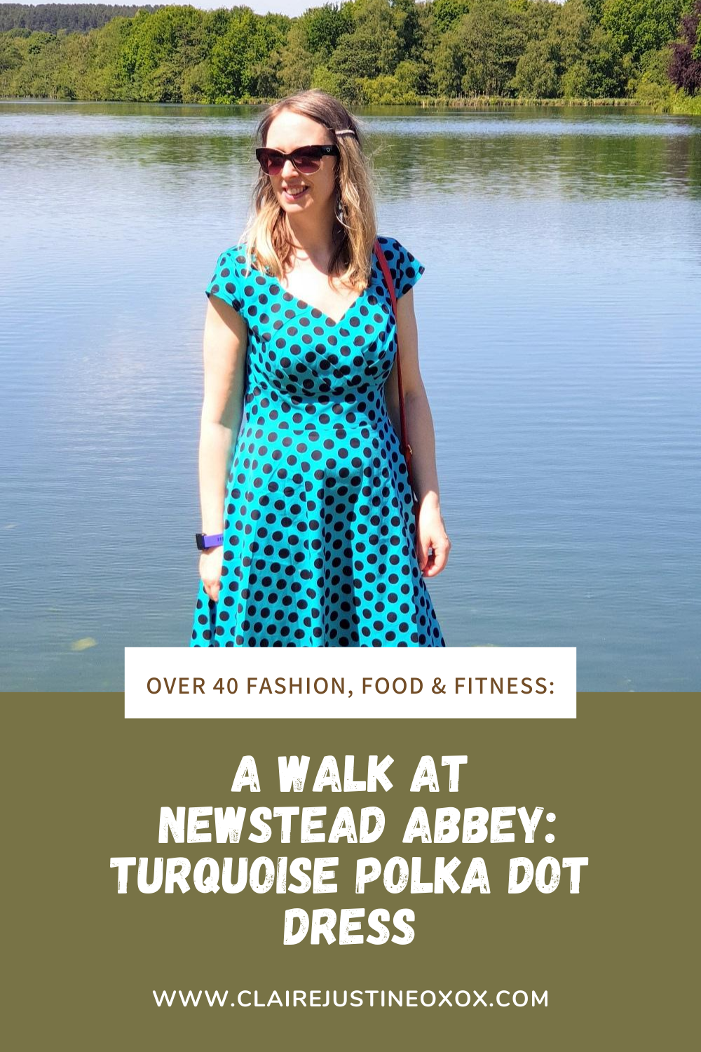 A Walk At Newstead Abbey: Turquoise Polka Dot Dress