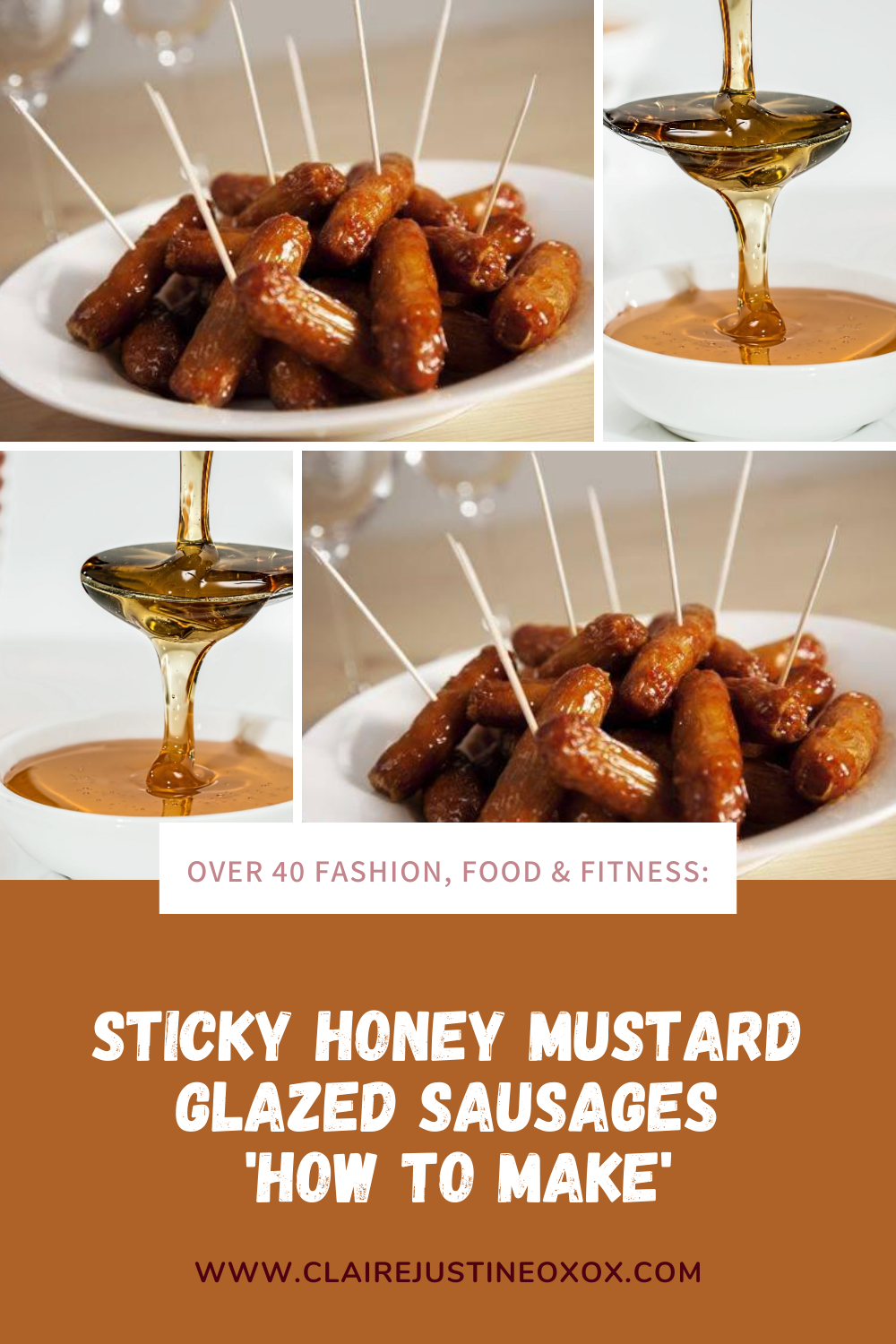 Sticky Honey Mustard Glazed Sausages Party sausages
