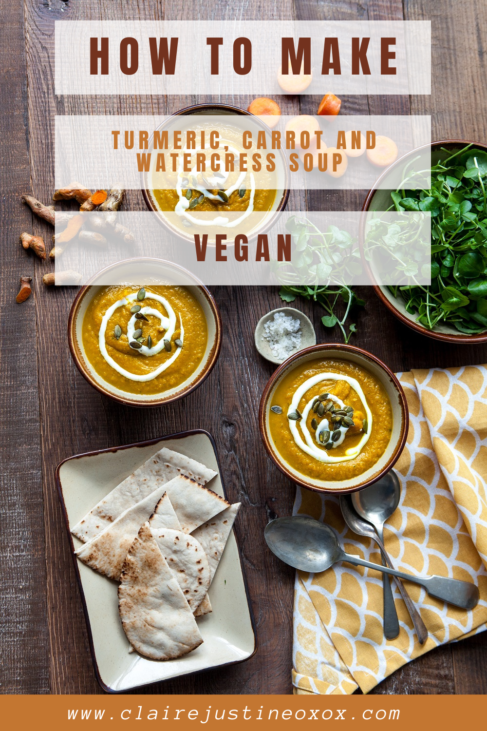 Turmeric, Carrot And Watercress Soup (Vegan)