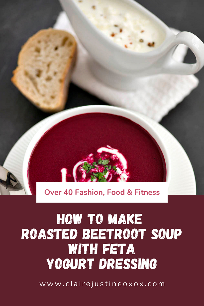 Roasted Beetroot Soup With Feta Yogurt Dressing