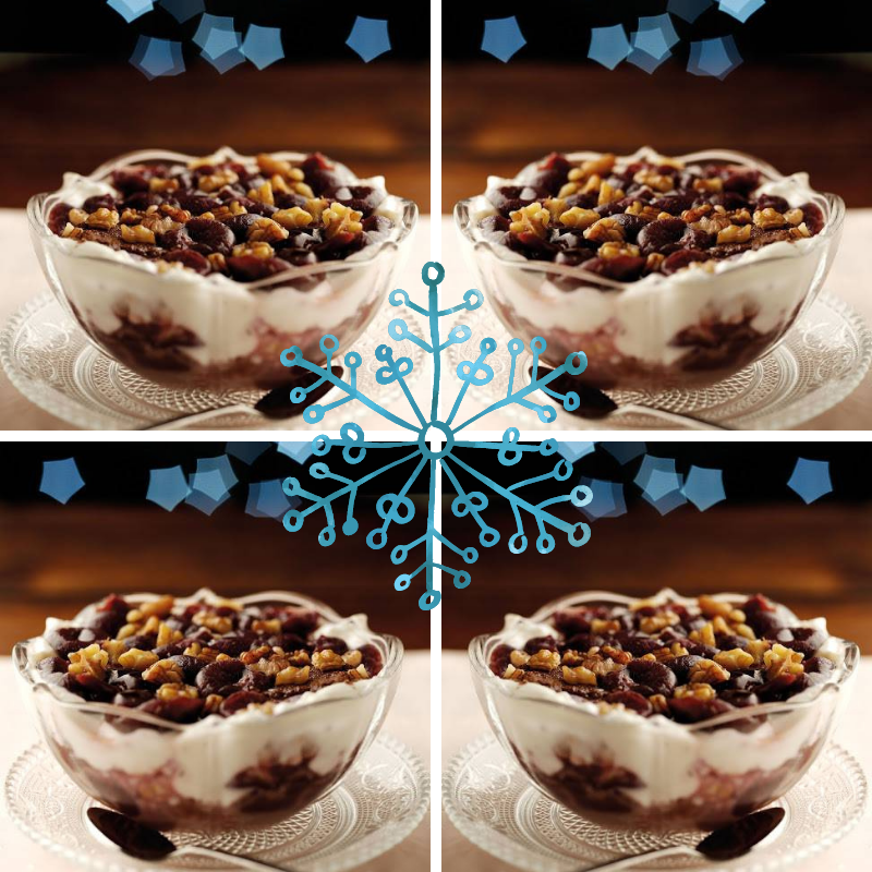  Boozy Brownie, Cherry And Walnut Trifle. 