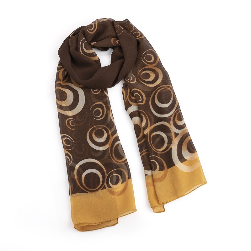 Brown Tone Circle Design Scarf