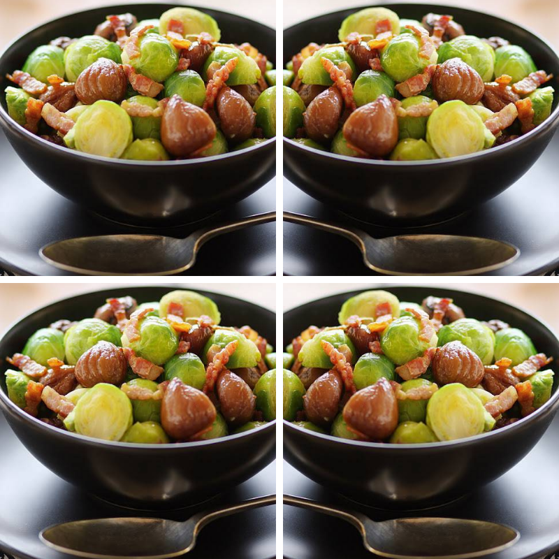 Brussels Sprouts with Bacon & Chestnuts
