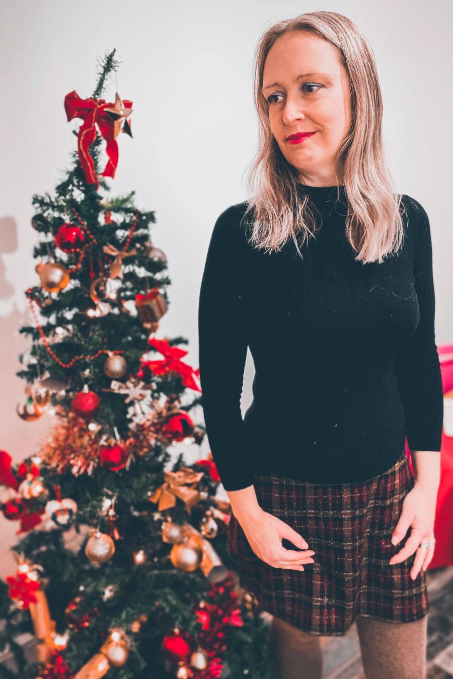 Sparkly Tartan Skirt And Beautiful Butterfly Boots