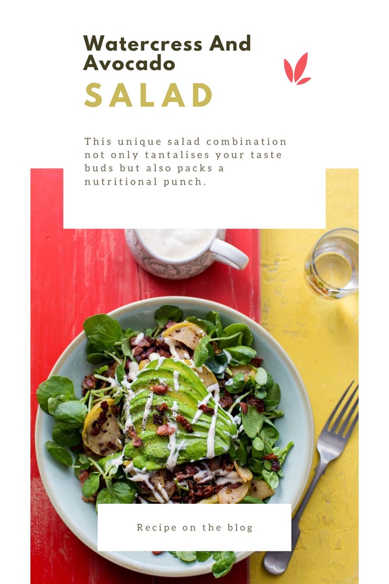 Watercress And Avocado Salad With Bacon And Apple