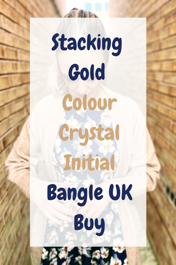 Stacking Gold Colour Crystal Initial Bangle UK Buy Initial Bangle UK Buy