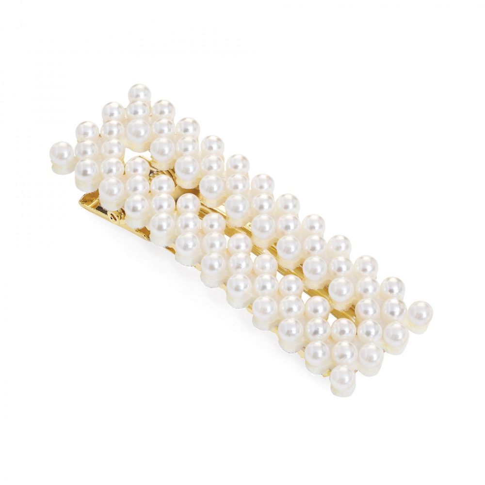 Gold Colour Cream Pearl Hair Clips: New In Today: