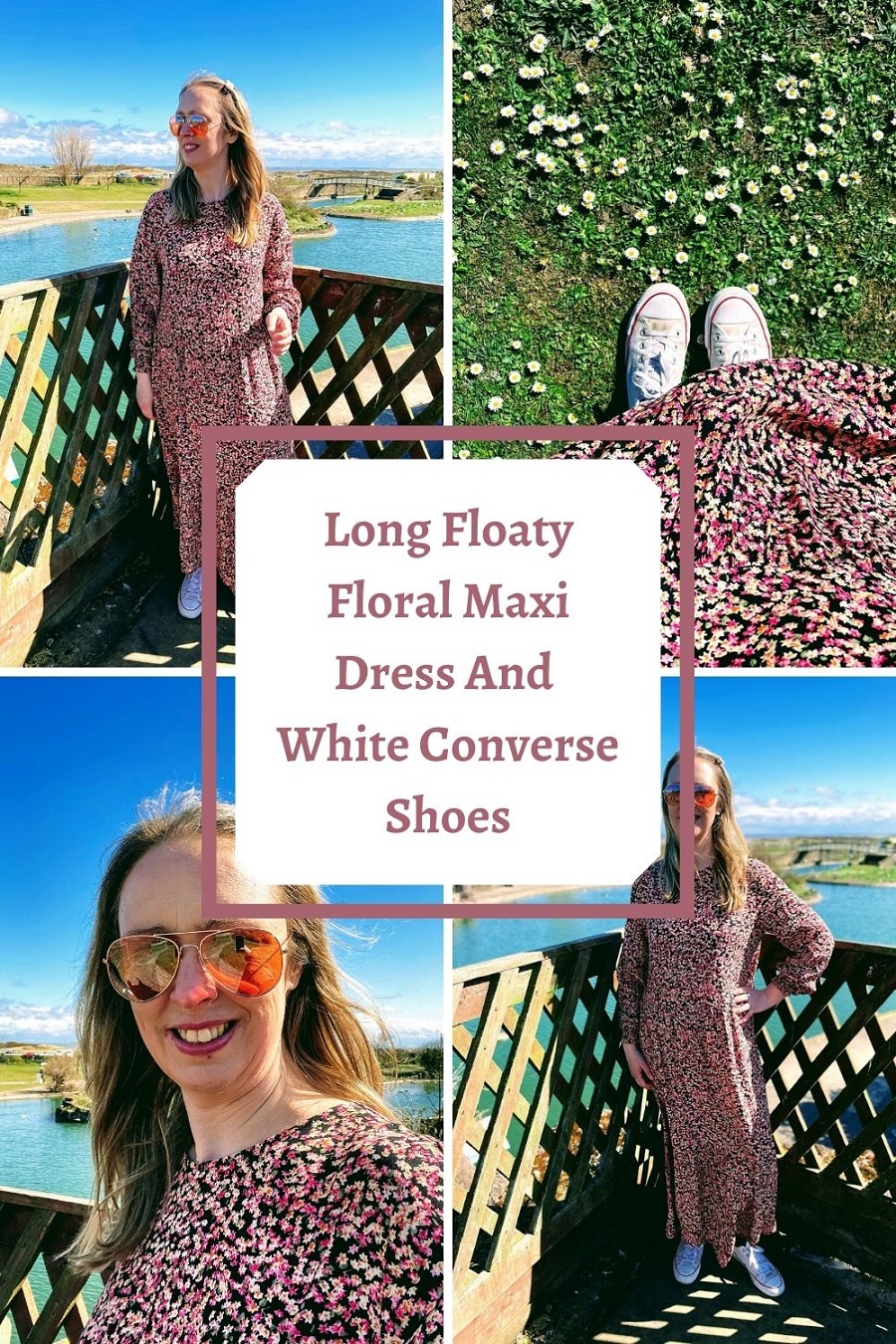 Long Floaty Floral Maxi Dress And White Converse Shoes Dress And White Converse Shoes