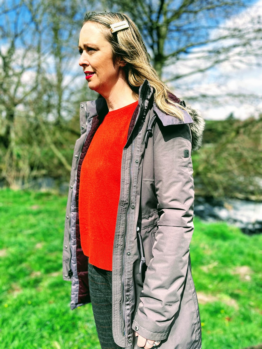 The North Face Coat, Primark Jumper And Tu Clothing Trousers For A Walk