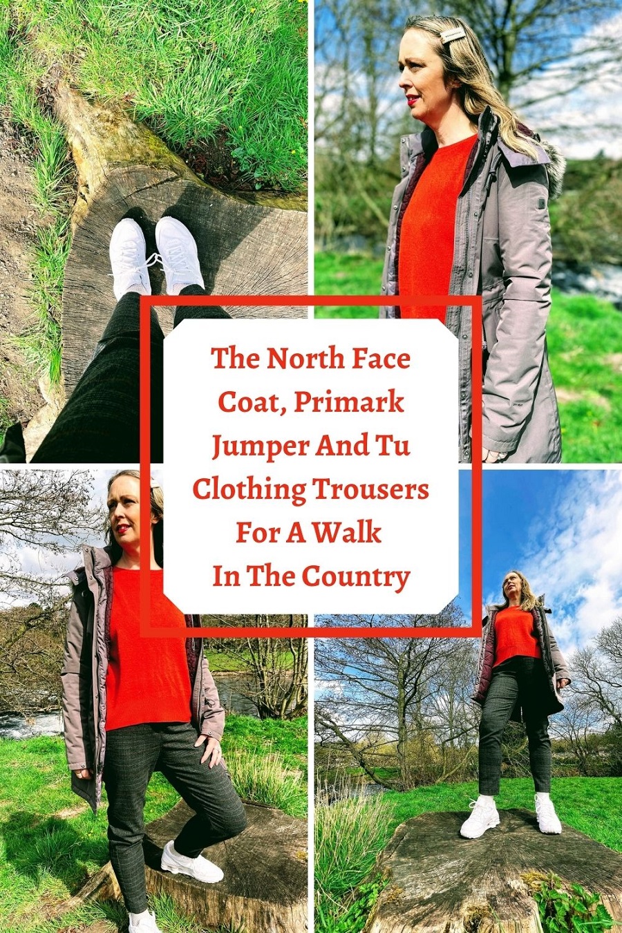 The North Face Coat, Primark Jumper And Tu Clothing Trousers For A Walk In The Country: