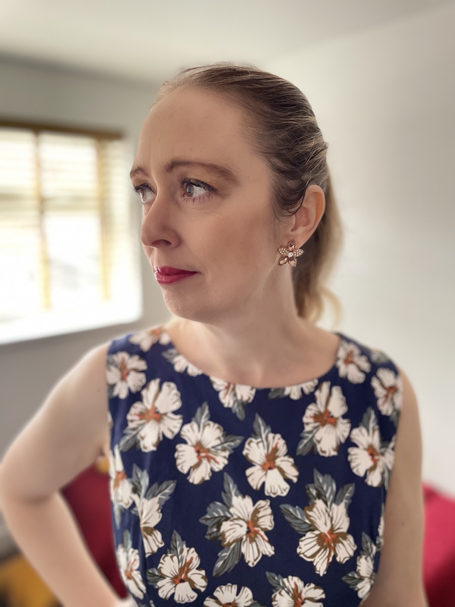 Rose Gold Colour Crystal And Peach Flower Stud Earrings