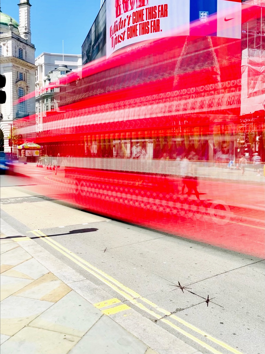 Red London Bus In Motion Photo Red London Bus In Motion Photo