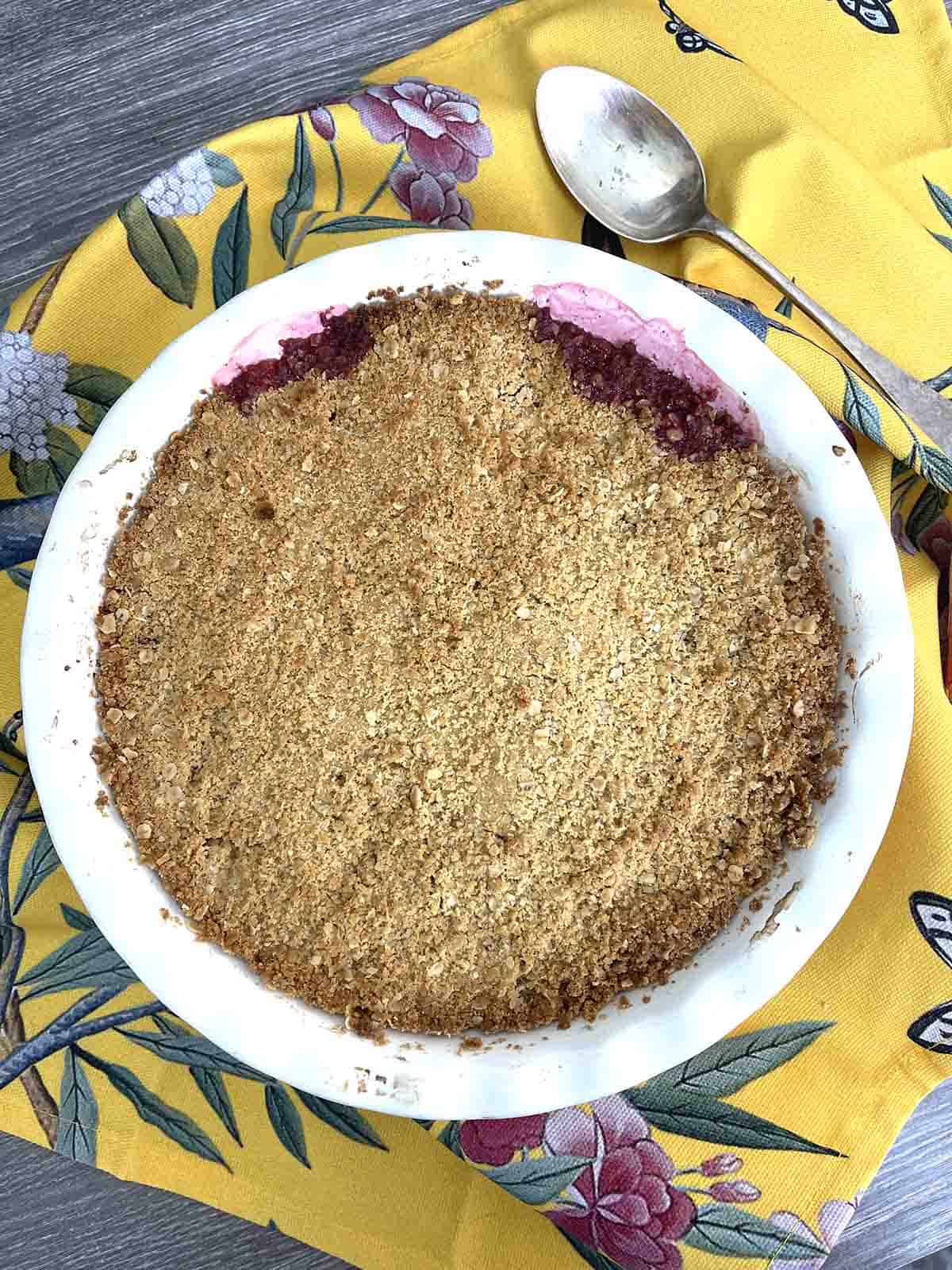 cooked apple and fig crumble.