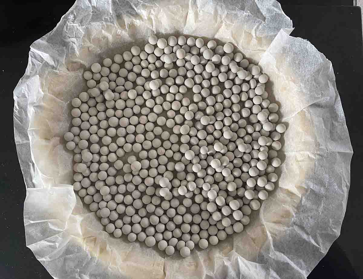 tart ready to bake blind.