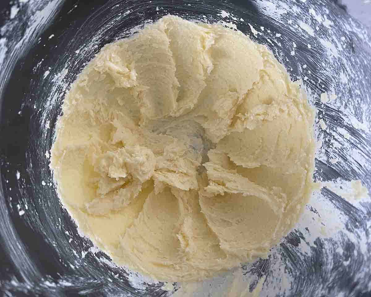 creamed butter and sugar.