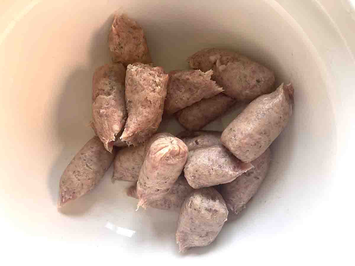 sausage meat in a bowl.